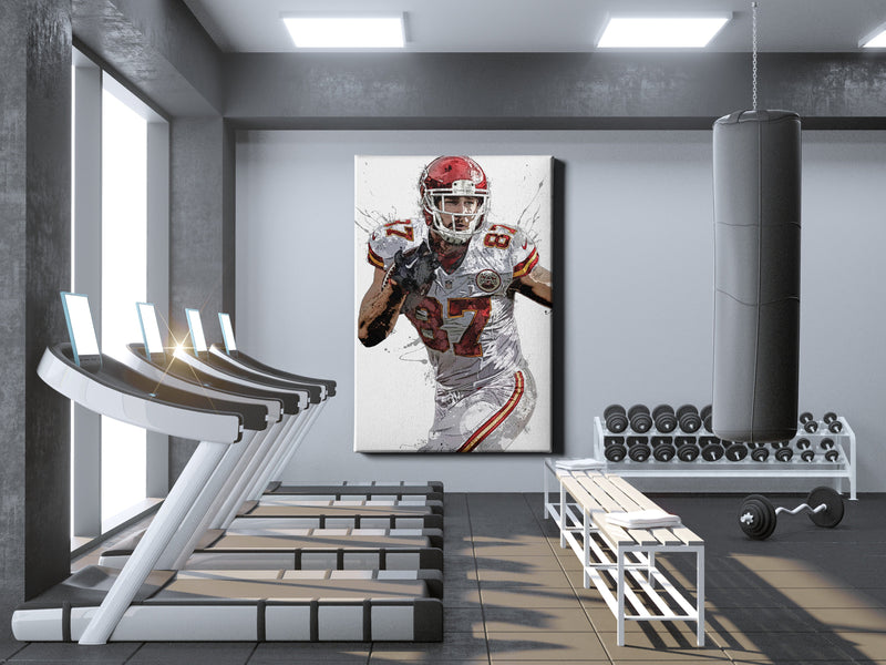 Travis Kelce Poster Kansas City Chiefs Painting Football Hand Made Posters Canvas Print Kids Wall Art Home Man Cave Gift Decor