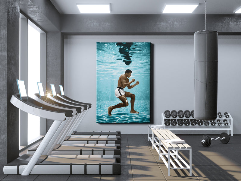 Muhammad Ali Underwater Poster Boxing Hand Made Posters Canvas Print Wall Art Home Decor