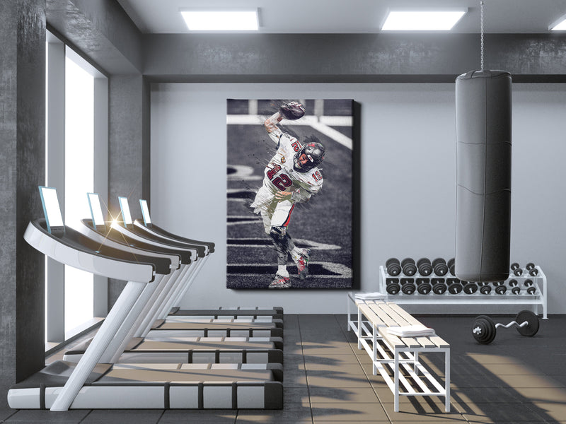 Tom Brady Spiking the Ball Poster Tampa Bay Buccaneers Football Hand Made Posters Canvas Print Kids Wall Art Home Man Cave Gift Decor