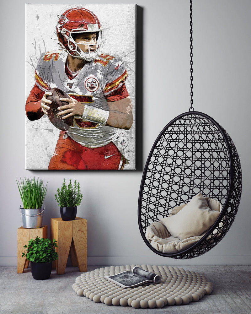 Patrick Mahomes Canvas Poster Kansas City Chiefs Football Hand Made Posters Canvas Print Kids Wall Art Man Cave Gift Home Decor