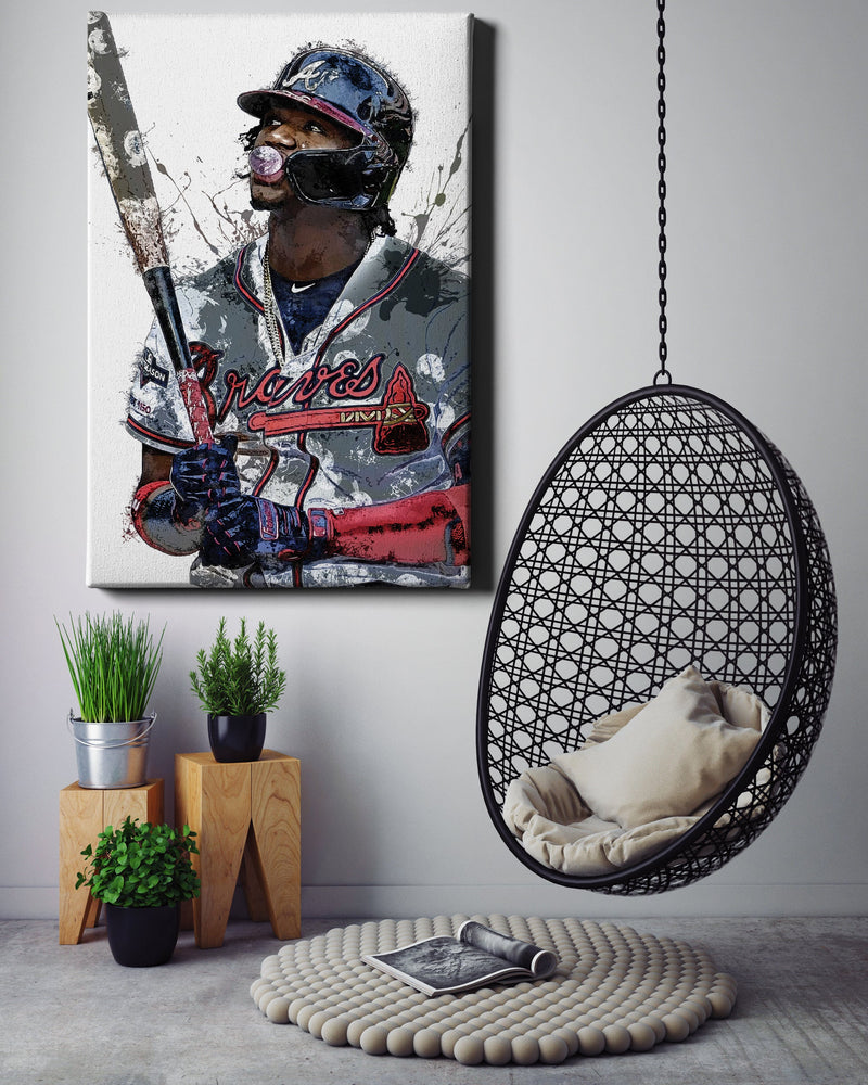 Ronald Acuna Jr. Poster Atlanta Braves Baseball Hand Made Posters Canvas Print Kids Wall Art Home Man Cave Gift Decor