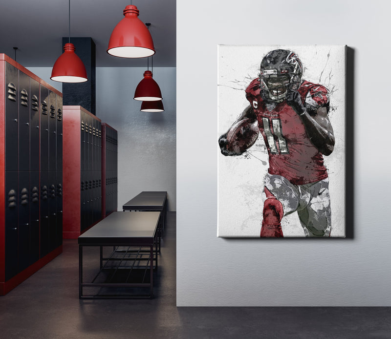 Julio Jones Poster Atlanta Falcons Football Painting Hand Made Posters Canvas Print Kids Wall Art Man Cave Gift Home Decor