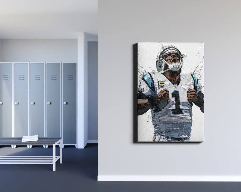 Cam Newton Poster Carolina Panthers Football Hand Made Posters Canvas Print Kids Wall Art Home Man Cave Gift Decor