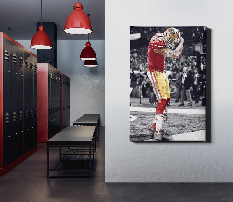 Colin Kaepernick Celebration Poster San francisco 49ers Football Hand Made Posters Canvas Print Kids Wall Art Man Cave Gift Home Decor