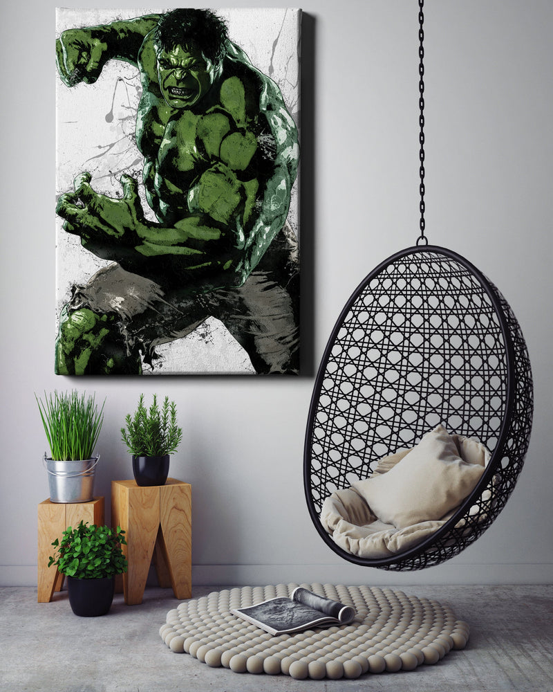 Hulk Poster Marvel Superhero Comics Painting Hand Made Posters Canvas Print Kids Wall Art Man Cave Gift Home Decor