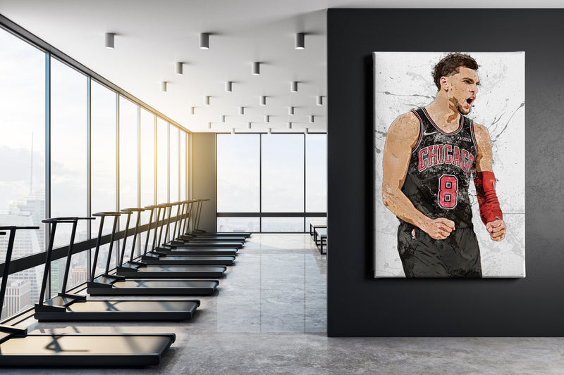 Zach Lavine Poster Chicago Bulls Basketball Painting Hand Made Posters Canvas Print Wall Kids Art Man Cave Gift Home Decor