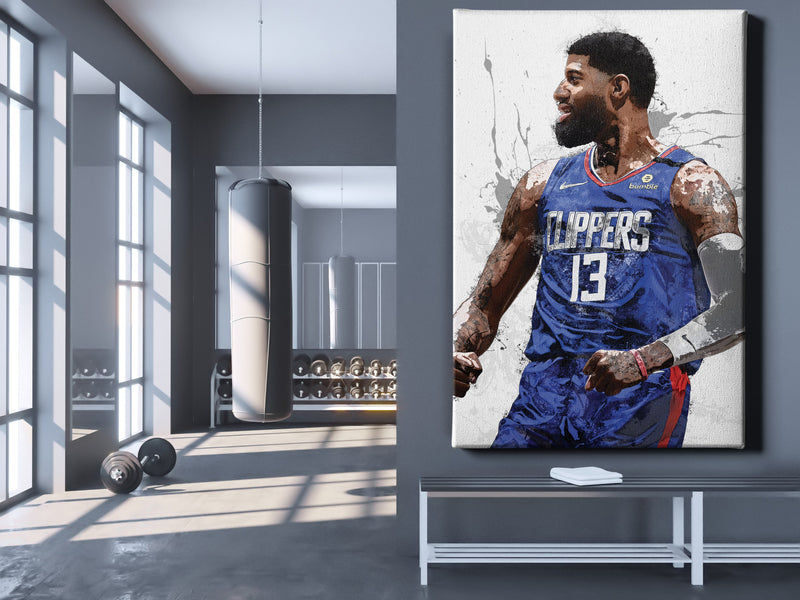 Paul George Poster Los Angeles Clippers Basketball Painting Hand Made Posters Canvas Print Kids Wall Art Man Cave Gift Home Decor