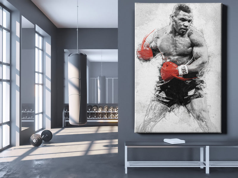 Mike Tyson Poster Boxing Painting Hand Made Posters Canvas Print Wall Art Man Cave Gift Home Decor