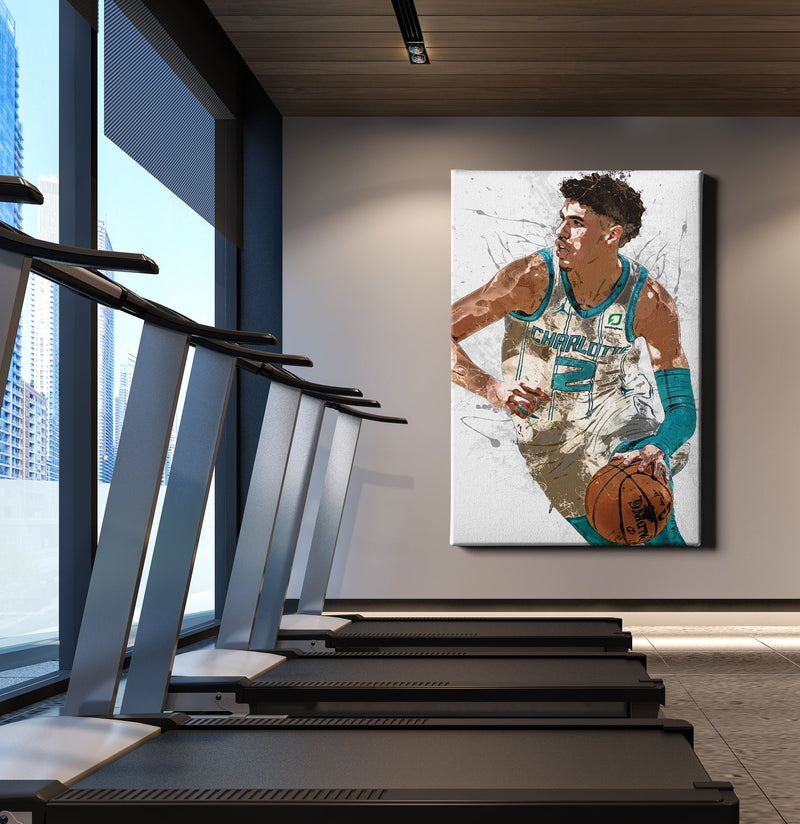 LaMelo Ball Poster Charlotte Hornets Basketball Painting Hand Made Posters Canvas Print Kids Wall Art Home Man Cave Gift Decor