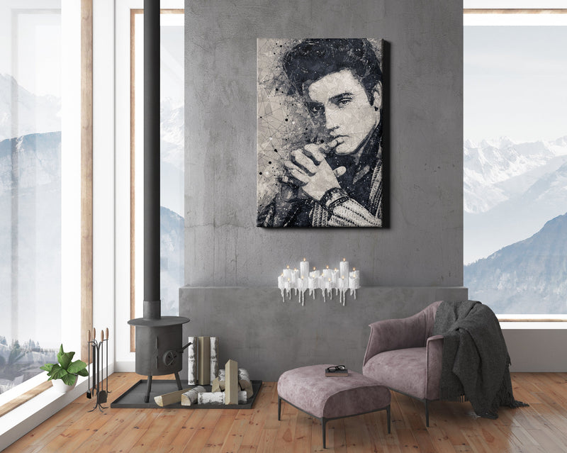 Elvis Presley Poster Singer Musician Geometrical Art Hand Made Posters Canvas Print Wall Art Home Decor