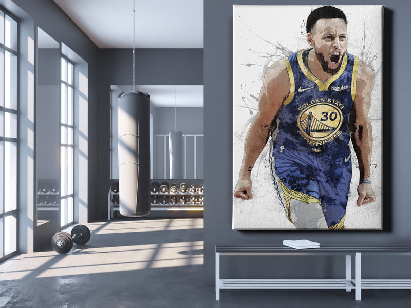 Stephen Curry Art Poster Golden State Warriors Basketball Hand Made Posters Canvas Print Kids Wall Art Home Man Cave Gift Decor