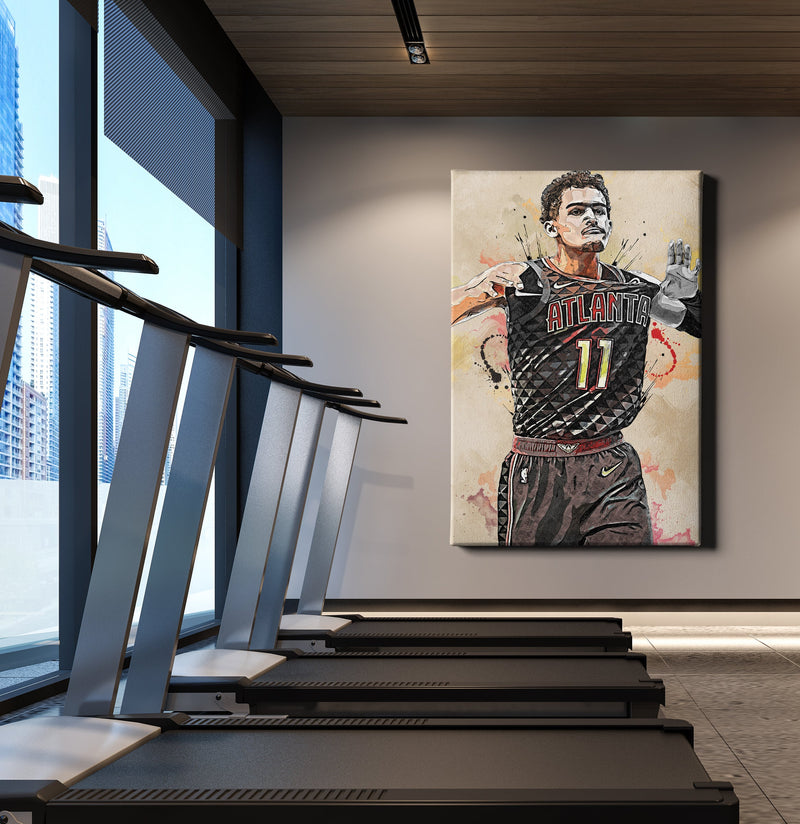 Trae Young Poster Painting Atlanta Hawks Basketball Hand Made Posters Canvas Print Wall Kids Art Man Cave Gift Home Decor