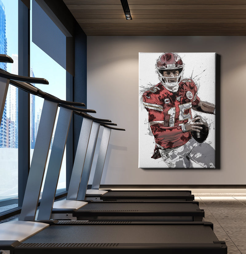 Patrick Mahomes Poster Kansas City Chiefs Painting Football Hand Made Posters Canvas Print Kids Wall Art Man Cave Gift Home Decor