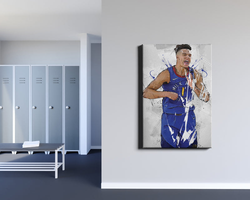 Michael Porter Jr. Poster Denver Nuggets Basketball Painting Hand Made Posters Canvas Print Wall Art Home Man Cave Gift Decor