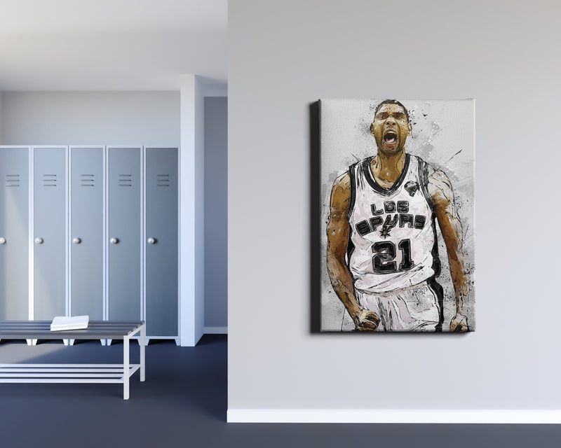 Tim Duncan Poster San Antonio Spurs  Basketball Hand Made Posters Canvas Print Wall Art Home Decor