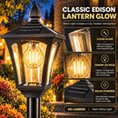 64 Inch Solar Lamp Post Lights Outdoor with Planter, 70 Lumen Solar Powered  with 4 Adjustable Height- Black