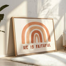 He Is Faithful Boho Rainbow