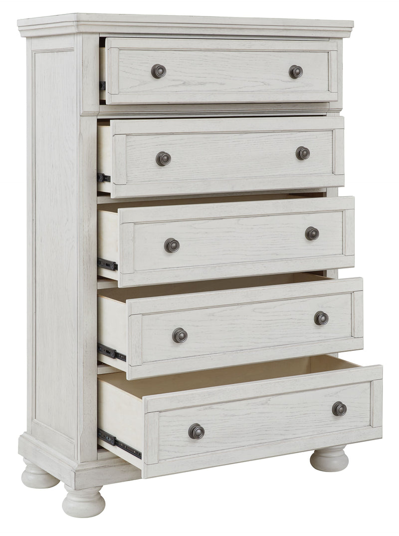 Robbinsdale - Five Drawer Chest - Antique White, photo 6 of 7