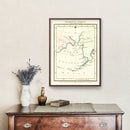 Vintage Map of Behring's Strait 1802