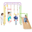 Metal Indoor Jungle Gym 8-in-1 Climbing Playset with Monkey Bars-Multicolor by LJGDeals