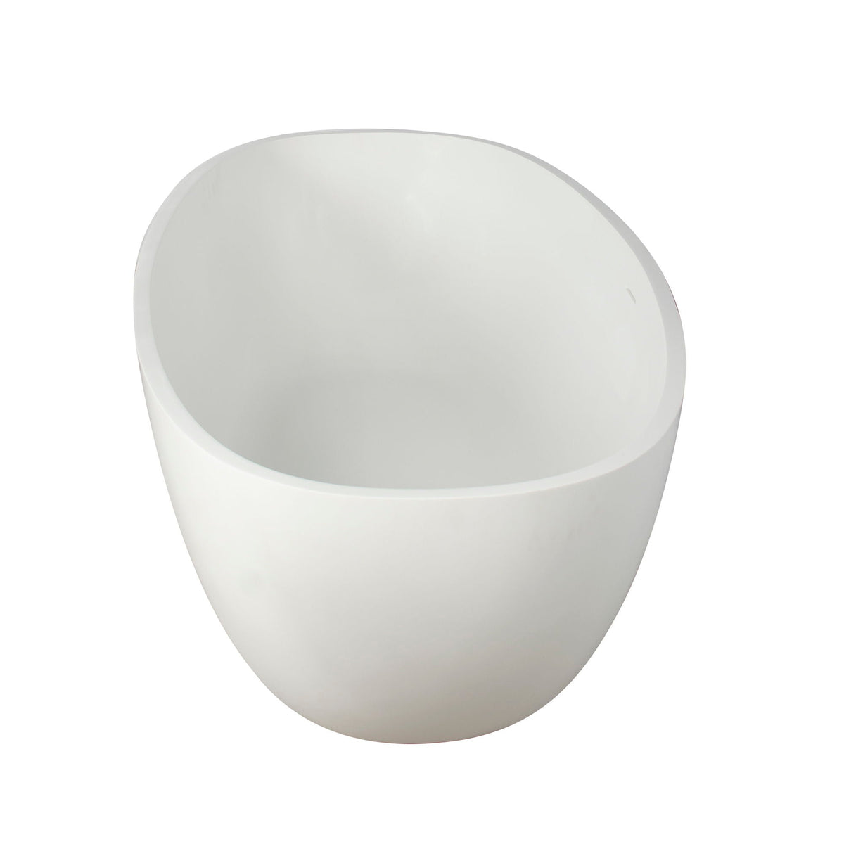 65.2" Freestanding Solid Surface Soaking Bathtub For Bathroom - Matte White, photo 6 of 11