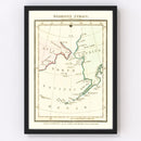 Vintage Map of Behring's Strait 1802