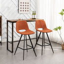Porth - 28.25" Fabric Kitchen Counter Height Stools (Set of 2) - Orange by HouseOfZazla