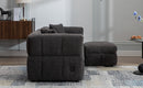 87.7" Sectional Sofa Cozy Teddy Fleece Fabric Sectional Sofa Couch with Two USB Ports a Movable Storage Ottoman and Two Lumbar Pillows for Living Room, Gray