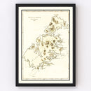 Vintage Map of Kodiak Island, AK 1805