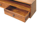 Solid Wood Lunar Wall-Mounted Media Unit, 2-Drawers, Chestnut