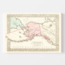 Vintage Map of Alaska 1886