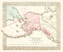Vintage Map of Alaska 1886
