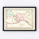 Vintage Map of Alaska 1886