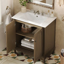 Vintage Bathroom Vanity With Ceramic Sink, Adjustable Shelves by HouseOfZazla