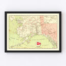 Vintage Map of Alaska Gold Fields 1910