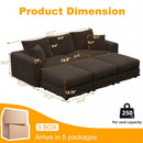 Deep Seat Convertible Sofa With Soft Pillows And Ottomans by HouseOfZazla