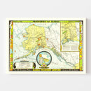 Vintage Map of Alaska 1936