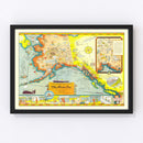Vintage Map of Alaska 1939
