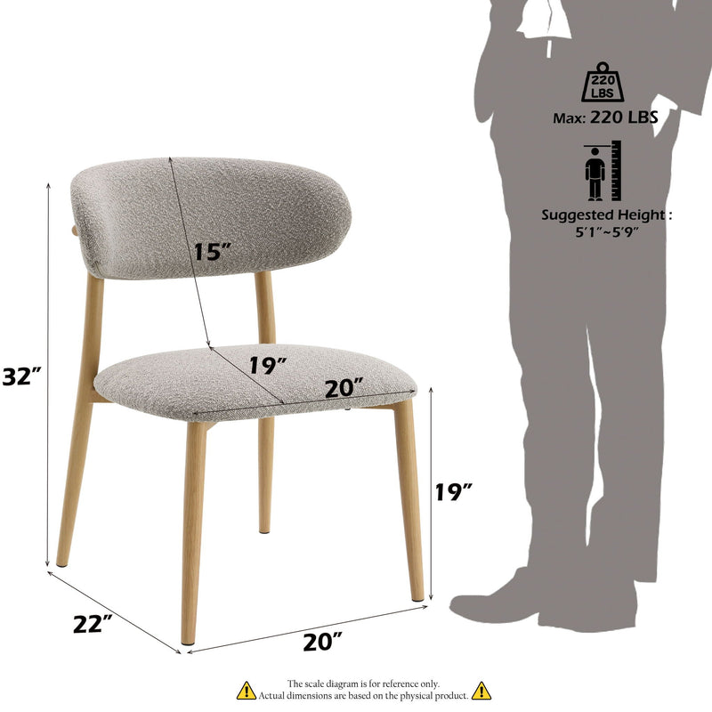Kacey - Boucle Side Chair (Set of 2) - Gray, photo 4 of 6