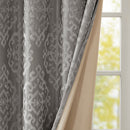 Knitted Jacquard Damask Total Blackout Grommet Curtain Panel by HouseOfZazla