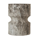 Outdoor Geometric Round End Table - Marble by HouseOfZazla