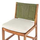 4 Pieces Arly Green Outdoor Bar Stool Solid Acacia Wood and Woven Wicker by Montret