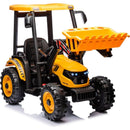 24V Kids Ride On Tractor, Kids' Ride on Car Toys Battery Powered Excavator Electric Vehicles with Trailer, Digger for Toddlers (Yellow)