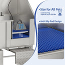 Stainless Steel Dog Washing Station With Seamless Design And Accessories - Silver