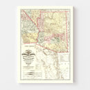 Vintage Map of Arizona 1877