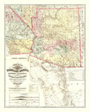 Vintage Map of Arizona 1877