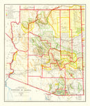 Vintage Map of Arizona 1909