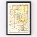 Vintage Map of Arizona 1909