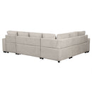 U-Shaped Sectional Sofa Pull-Out Sofa Bed With Two USB Ports, A Storage Chaise Lounge And Four Back Pillows For Living Room by HouseOfZazla