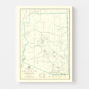 Vintage Arizona Post Route Map 1925